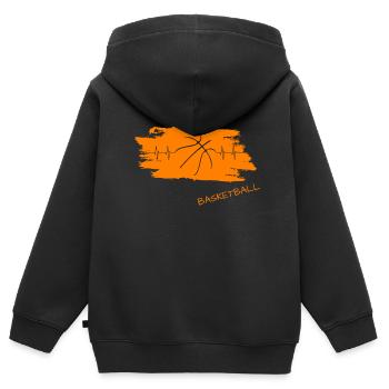 Basketball basketball Streetball - Kinder Premium Organic Zip Hoodie - Schwarz - Hinten - AI Model Kid Male (0cm)
