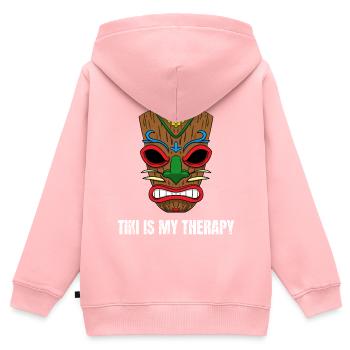 Tiki est ma thérapie Haiwaii Fan de culture Tiki - Sweat Premium à capuche zippé enfant bio - rose - Dos - AI Model Kid Female (0cm)