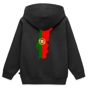 Portugal - Kinder Premium Organic Zip Hoodie - Schwarz - Hinten - AI Model Kid Male (0cm)