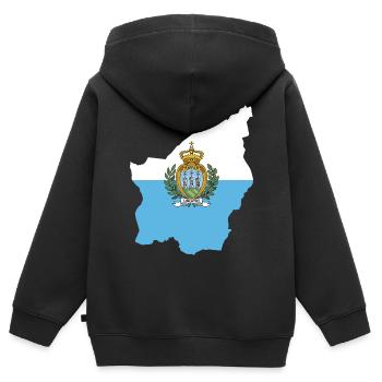 San Marino - Kinder Premium Organic Zip Hoodie - Schwarz - Hinten - AI Model Kid Male (0cm)