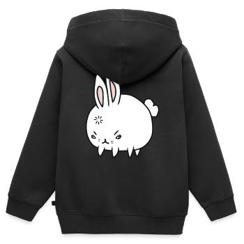 Mauvais lapin - Sweat Premium à capuche zippé enfant bio - noir - Dos - AI Model Kid Male (0cm)