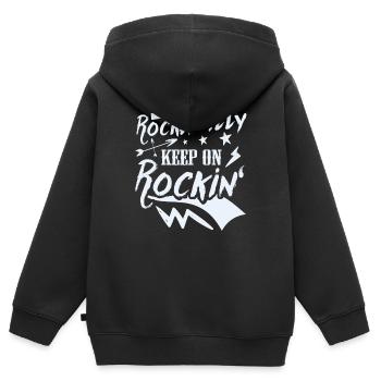 Rockabilly - Continuez à basculer - Sweat Premium à capuche zippé enfant bio - noir - Dos - AI Model Kid Male (0cm)