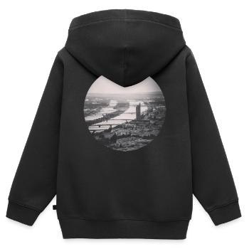 Vienne, Vienne n'est que toi - Sweat Premium à capuche zippé enfant bio - noir - Dos - AI Model Kid Male (0cm)