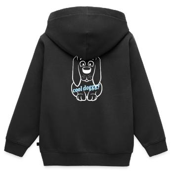 Hundeliebhaber - Kinder Premium Organic Zip Hoodie - Schwarz - Hinten - AI Model Kid Male (0cm)