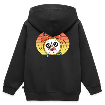 Wecker Sonnenuntergang - Kinder Premium Organic Zip Hoodie - Schwarz - Hinten - AI Model Kid Male (0cm)