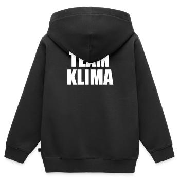 Team Klima - Kinder Premium Organic Zip Hoodie - Schwarz - Hinten - AI Model Kid Male (0cm)