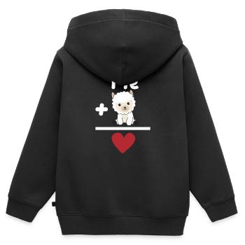 Lustige Alpaka rechen Formel für Tierliebhaber - Kinder Premium Organic Zip Hoodie - Schwarz - Hinten - AI Model Kid Male (0cm)