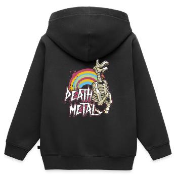 Death Metal Heavy Hardrock - Sweat Premium à capuche zippé enfant bio - noir - Dos - AI Model Kid Male (0cm)