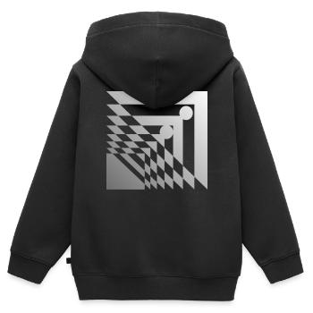 geometric pattern - Kids Premium Organic Zip-up Hoodie - black - Back - AI Model Kid Male (0cm)