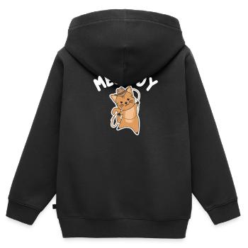 Meowdy Howdy Katze Cowboy mit Lasso süße Katzen - Kinder Premium Organic Zip Hoodie - Schwarz - Hinten - AI Model Kid Male (0cm)