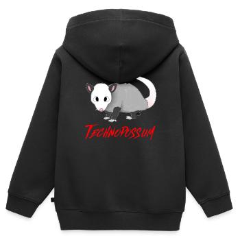 TECHNO TECHNOPOSSUM OPOSSUM - Kids Premium Organic Zip-up Hoodie - black - Back - AI Model Kid Male (0cm)