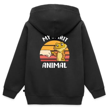Bearded Dragons Reptiles Pets Reptile - Kids Premium Organic Zip-up Hoodie - black - Back - AI Model Kid Male (0cm)