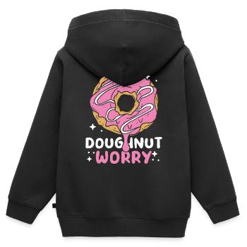 DONUT DOUGHNUT SOUCI - Sweat Premium à capuche zippé enfant bio - noir - Dos - AI Model Kid Male (0cm)
