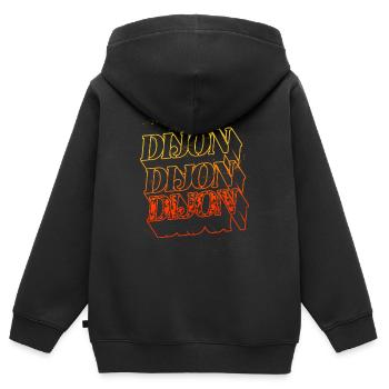 Dijon Frankreich Stadt Skyline Heimat Schrift - Kinder Premium Organic Zip Hoodie - Schwarz - Hinten - AI Model Kid Male (0cm)