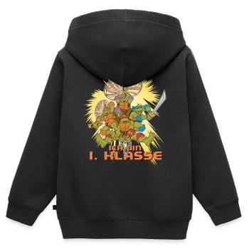 Teenage Mutant Ninja Turtles Endlich Schulkind - Kinder Premium Organic Zip Hoodie - Schwarz - Hinten - AI Model Kid Male (0cm)