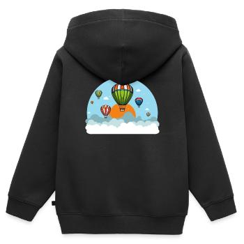 Conduite en montgolfière pour les pilotes de montgolfière - Sweat Premium à capuche zippé enfant bio - noir - Dos - AI Model Kid Male (0cm)