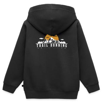 Trailrunning Trail Running Trailrunner Berglauf - Kinder Premium Organic Zip Hoodie - Schwarz - Hinten - AI Model Kid Male (0cm)