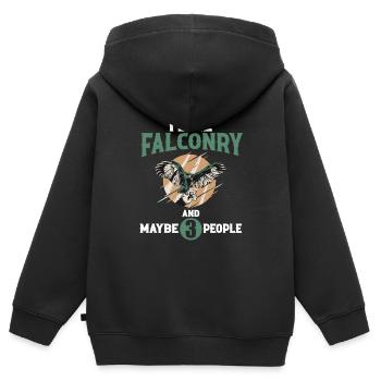 Élevage de faucons - Sweat Premium à capuche zippé enfant bio - noir - Dos - AI Model Kid Male (0cm)