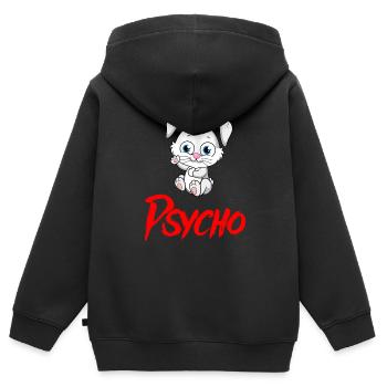 PSYCHO HASE Halloween Apocalypse Horreur Monstre - Sweat Premium à capuche zippé enfant bio - noir - Dos - AI Model Kid Male (0cm)