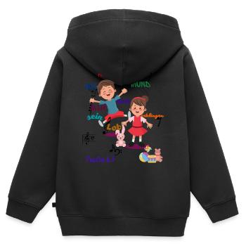 Psalm 8,3 - Kinder Premium Organic Zip Hoodie - Schwarz - Hinten - AI Model Kid Male (0cm)