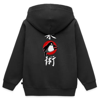 drôle Ju Jutsu Pingouin Jiu Jitsu Shirt Autocollant - Sweat Premium à capuche zippé enfant bio - noir - Dos - AI Model Kid Male (0cm)