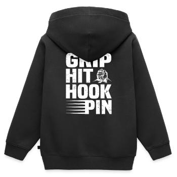 Arm Wrestler - Kinder Premium Organic Zip Hoodie - Schwarz - Hinten - AI Model Kid Male (0cm)