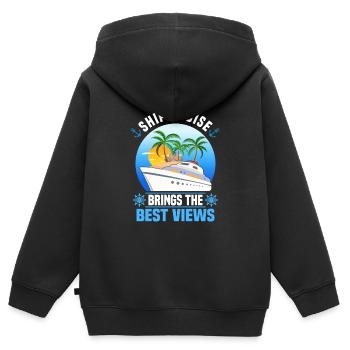 Cruise Trip - Kids Premium Organic Zip-up Hoodie - black - Back - AI Model Kid Male (0cm)