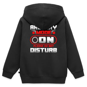 Archery Mode On Please Do Not Disturb - Kinder Premium Organic Zip Hoodie - Schwarz - Hinten - AI Model Kid Male (0cm)