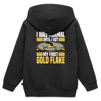 Gold mining - Kids Premium Organic Zip-up Hoodie - black - Back - AI Model Kid Male (0cm)