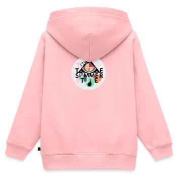 Sommerzeit, positive Urlaubsstimmung - Kinder Premium Organic Zip Hoodie - Rosa - Hinten - AI Model Kid Female (0cm)
