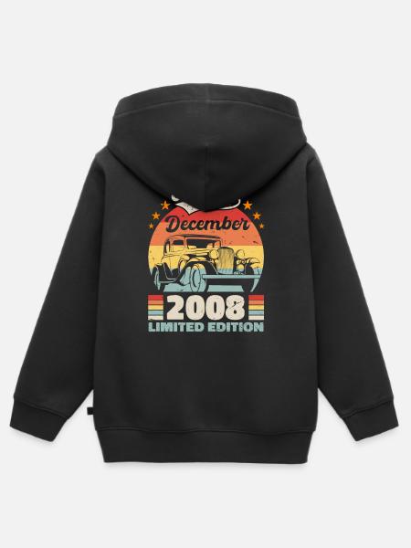 December 2008 Birthday Present December 2008 - Kids Premium Organic Zip-up Hoodie - black