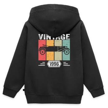 Classic Since 1996, Vintage Car Birthday Gift 1996 - Kinder Premium Organic Zip Hoodie - Schwarz - Hinten - AI Model Kid Male (0cm)