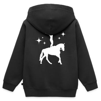 Voltige - Sweat Premium à capuche zippé enfant bio - noir - Dos - AI Model Kid Male (0cm)