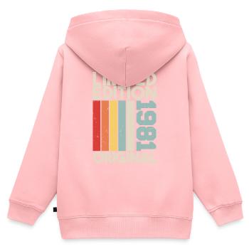 1981 - Limited Edition Birthday Gift 1981 Original - Kinder Premium Organic Zip Hoodie - Rosa - Hinten - AI Model Kid Female (0cm)