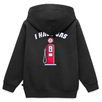 J’ai une pompe à essence drôle - Sweat Premium à capuche zippé enfant bio - noir - Dos - AI Model Kid Male (0cm)