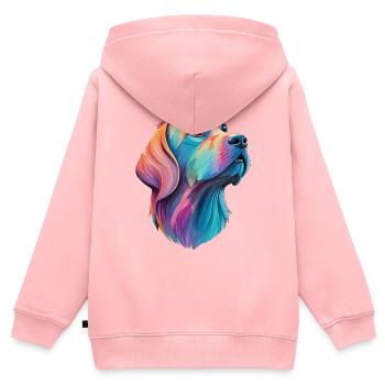 Labrador Hund - Liebevoller Vierbeiner Design - Kinder Premium Organic Zip Hoodie - Rosa - Hinten - AI Model Kid Female (0cm)
