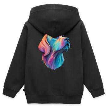 Labrador Hund - Liebevoller Vierbeiner Design - Kinder Premium Organic Zip Hoodie - Schwarz - Hinten - AI Model Kid Male (0cm)