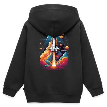 Space Shuttle Astronaut Rocket Space Adventure - Kids Premium Organic Zip-up Hoodie - black - Back - AI Model Kid Male (0cm)