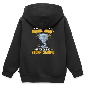 Sturmjäger Shirts | Unwetter Sturm Blitz Geschenke - Kinder Premium Organic Zip Hoodie - Schwarz - Hinten - AI Model Kid Male (0cm)
