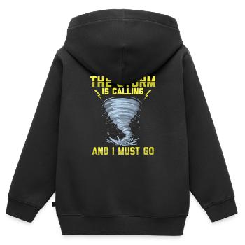 Sturmjäger Shirts | Unwetter Sturm Blitz Geschenke - Kinder Premium Organic Zip Hoodie - Schwarz - Hinten - AI Model Kid Male (0cm)