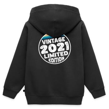 Vintage 2021 Geburtstag Geschenk Kinderparty - Kinder Premium Organic Zip Hoodie - Schwarz - Hinten - AI Model Kid Male (0cm)