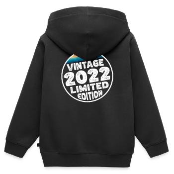 Vintage 2022 Babys Babyparty Kinderparty - Kinder Premium Organic Zip Hoodie - Schwarz - Hinten - AI Model Kid Male (0cm)