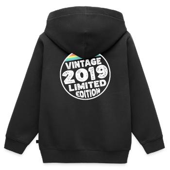 Vintage 2019 Geburtstag Geschenk Kinderparty - Kinder Premium Organic Zip Hoodie - Schwarz - Hinten - AI Model Kid Male (0cm)