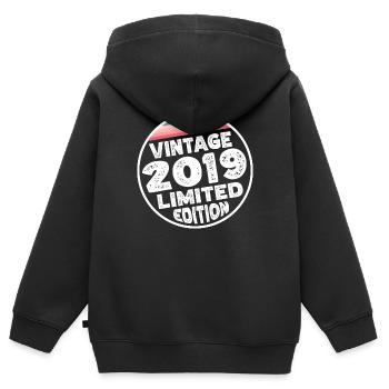 Vintage 2019 Geburtstag Geschenk Kinderparty - Kinder Premium Organic Zip Hoodie - Schwarz - Hinten - AI Model Kid Male (0cm)