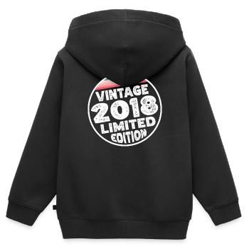 Vintage 2018 Geburtstag Geschenk Kinderparty - Kinder Premium Organic Zip Hoodie - Schwarz - Hinten - AI Model Kid Male (0cm)