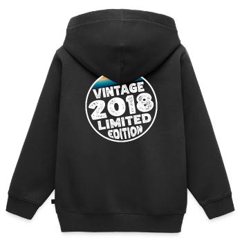 Vintage 2018 Geburtstag Geschenk Kinderparty - Kinder Premium Organic Zip Hoodie - Schwarz - Hinten - AI Model Kid Male (0cm)