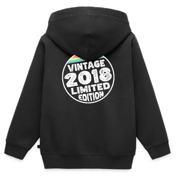Vintage 2018 Geburtstag Geschenk Kinderparty - Kinder Premium Organic Zip Hoodie - Schwarz - Hinten - AI Model Kid Male (0cm)