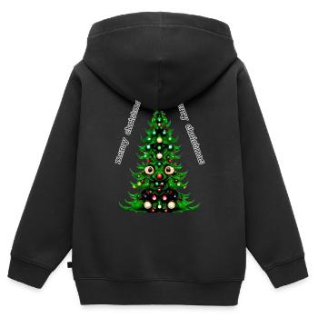 Joyeux Noël - Sweat Premium à capuche zippé enfant bio - noir - Dos - AI Model Kid Male (0cm)
