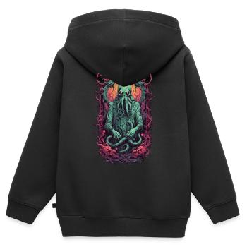 Gruseliges Tentakel Monster Halloween Design - Kinder Premium Organic Zip Hoodie - Schwarz - Hinten - AI Model Kid Male (0cm)
