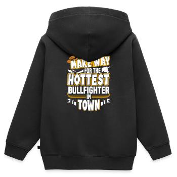 Rodeo - Kinder Premium Organic Zip Hoodie - Schwarz - Hinten - AI Model Kid Male (0cm)